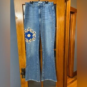 Customized Floral Patchwork Paige Bootcut Jeans